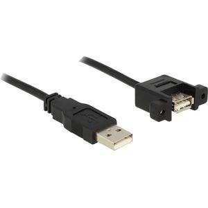 Delock USB kabel USB 2.0 USB-A utikač, USB-A utičnica 1.00 m crna  85106