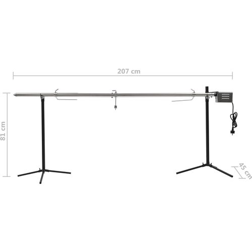 Automatska rešetka za roštilj s motorom 207 x 45 x 81 cm slika 26