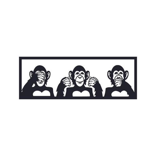 Wallity Metalna zidna dekoracija, Three Monkeys - S slika 2