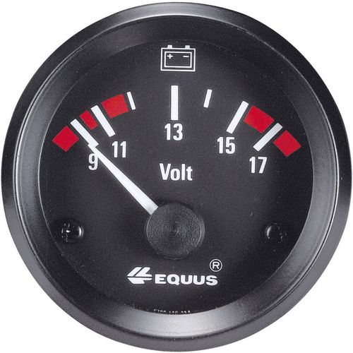 Equus 842060 ugradbeni instrument za motorna vozila voltmetar Mjerno podučje 9 - 17 V standard žuta, crvena, zelena 52 mm slika 3