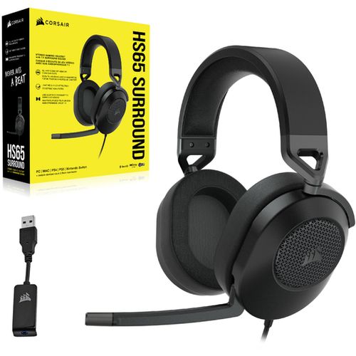 Slušalice CORSAIR HS65 Surround žične CA-9011270-EU gaming crna slika 3