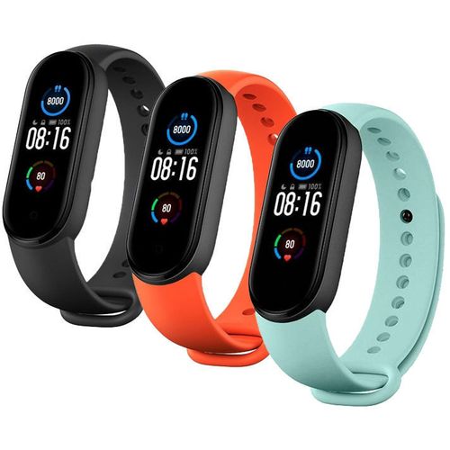 Xiaomi Mi Smart Band 5 narukvice, crna, narančasta, tirkizna slika 1