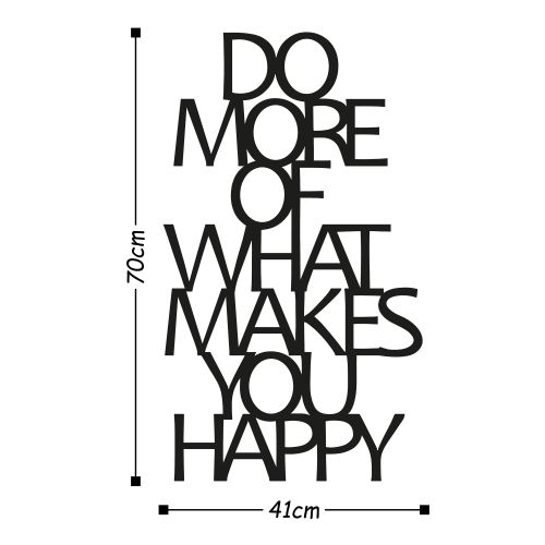 Wallity Ukrasni Metalni Zidni Aksesoar 'Do More Of What Makes You Happy' u Crnoj Boji slika 3