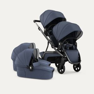 REDSBABY NUVO Twin dječja kolica 2u1 Gun Metal, Blue Slate B