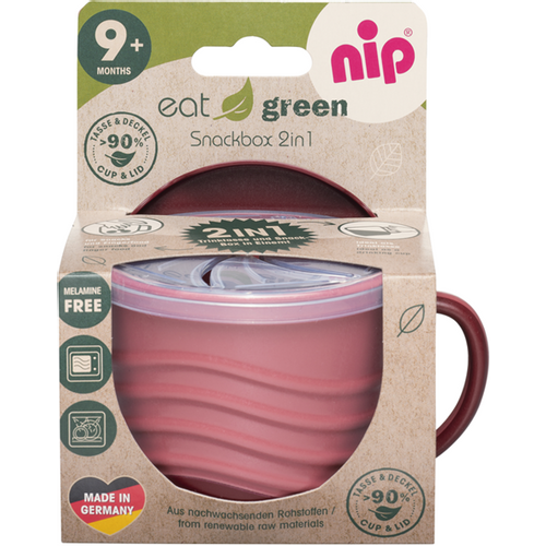 nip® Eat Green Šolja Snackbox 2U1 250ml, Crvena slika 4