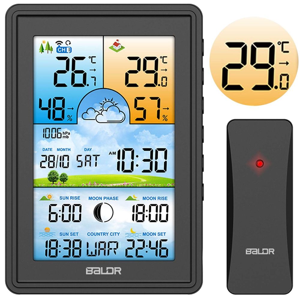 Meteorološka stanica s zaslonom BD-906 crna slika 1