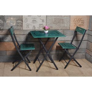 Floriane Garden Set vrtnih stolova i stolica (3 komada), zelena crna boja, Bistro Set 5