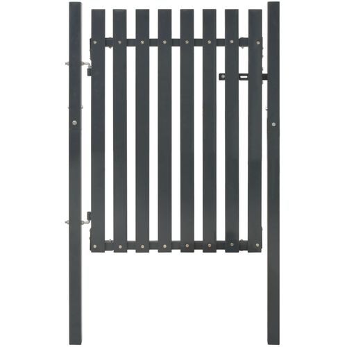 Vrata za ogradu od čelika 103 x 125 cm antracit slika 14