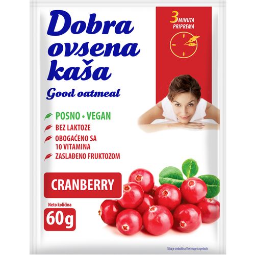 DOBRA OVSENA KAŠA sa brusnicom 60g slika 1