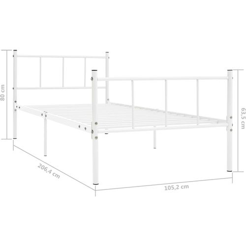 Okvir za krevet bijeli metalni 100 x 200 cm slika 5