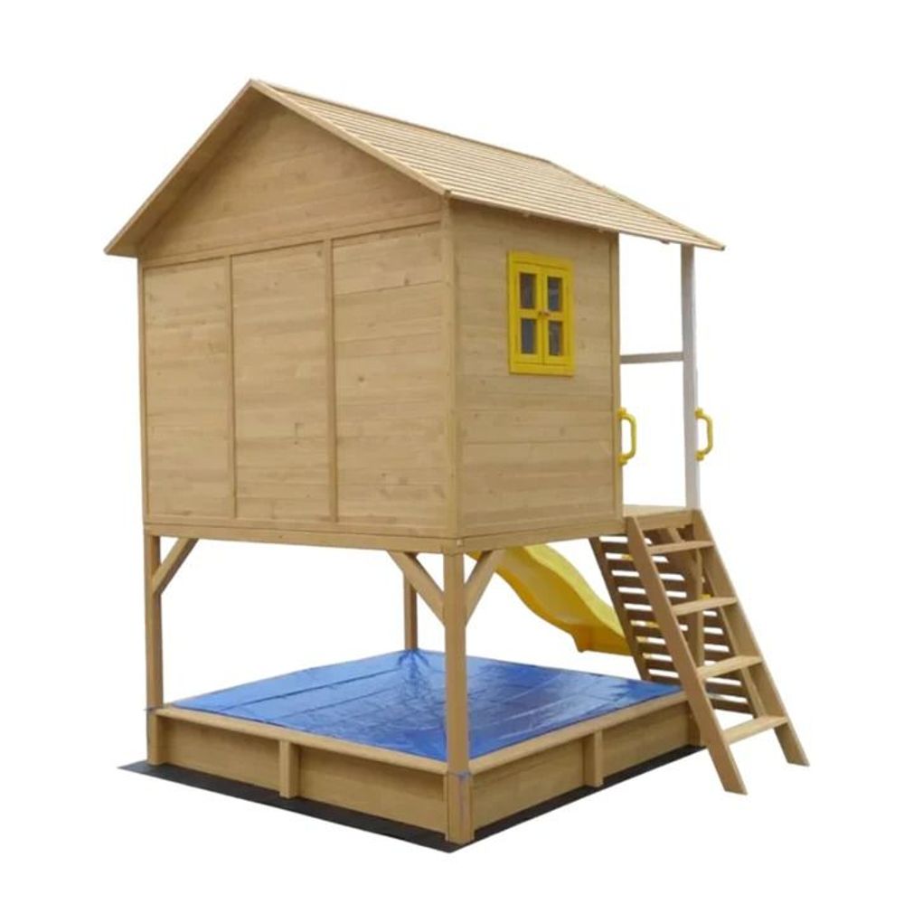 Kinder Home Drvena kućica za djecu sa pješčanikom i toboganom slika 5