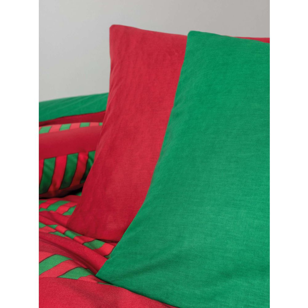 Ranforce double quilt cover set Holly, colours: green, red slika 6