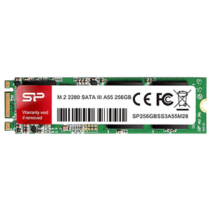 Silicon Power SP256GBSS3A55M28 M.2 SATA III 256GB SSD, A55, Read up to 560MB/s, Write up to 530MB/s, 2280