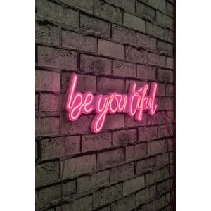 Wallity Ukrasna plastična LED rasvjeta, Be you tiful - Pink