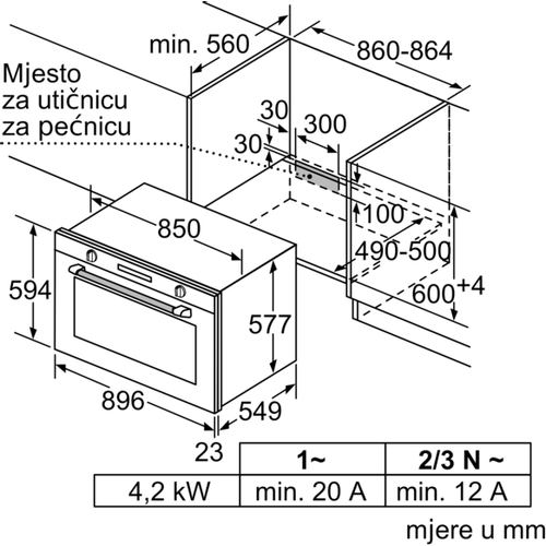 Bosch ugradbena pećnica 90x60 cm VBD5780S0 slika 6