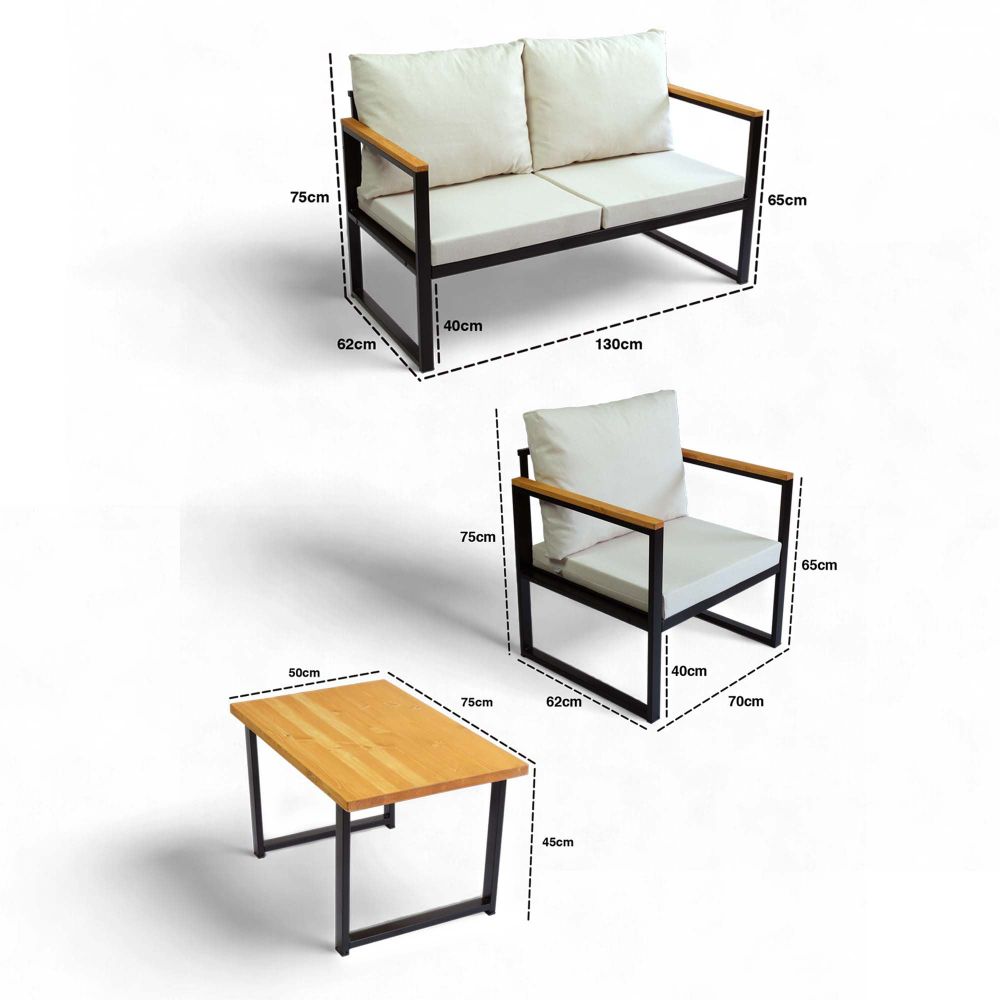 Lounge set CPT5553-130 u bež boji za vrt slika 5