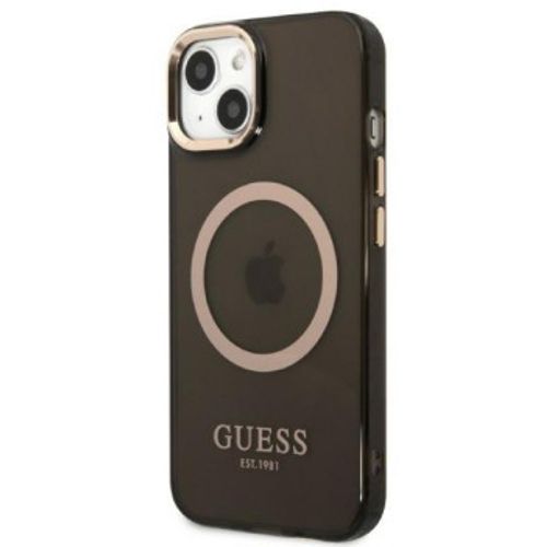 GUESS Futrola za iPhone 13 Pro Black Gold Outline Translucent MagSafe slika 1