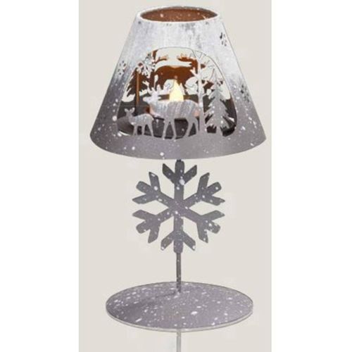 Hellum 524123 LED stolna svjetiljka Obitelj jelena i snježna pahuljica Toplo-bijela LED Siva, Bijela (smrznuta) slika 1
