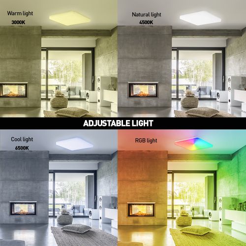 TELLUR SMART WIFI CEILING LIGHT, RGB, 24W, PRAVOKUTNO, BIJELO slika 3