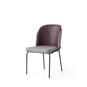 Dore - Sivi i Burgundski Set Stolica (2 Komada)