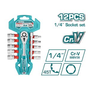 TOTAL 12-delni 1/4" set gedora THT14114126