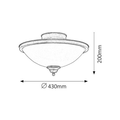 Rabalux Elisett plafonjera E14 2x40W bronza Klasična rasveta slika 2