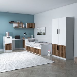 Newra - White, Light Walnut White
Light Walnut Young Room Set