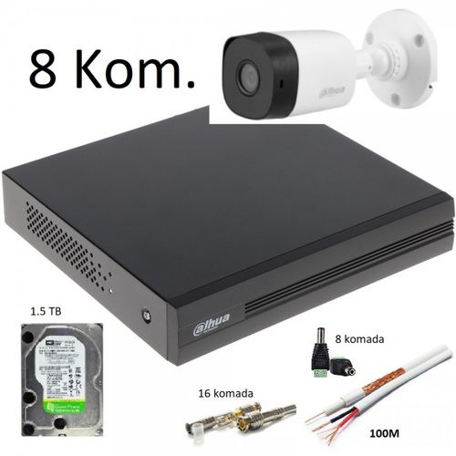 Dahua SET-08 * 8 kamere Full HD, HDD 2 TB, 4x10m+4x20m rg59 12v 15a slika 1