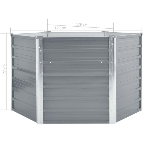 Vrtna sadilica od pocinčanog čelika 129 x 129 x 77 cm siva slika 10