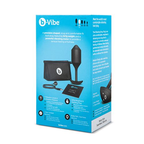 Vibrirajući analni čep B-Vibe - Snug Plug 4 XL, crni slika 7