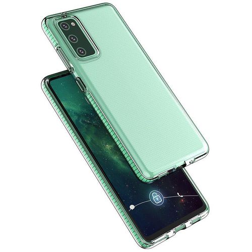 Spring Case prozirna zaštitna gel maska sa okvirom u boji za Samsung Galaxy A12 / Galaxy M12  mint slika 3