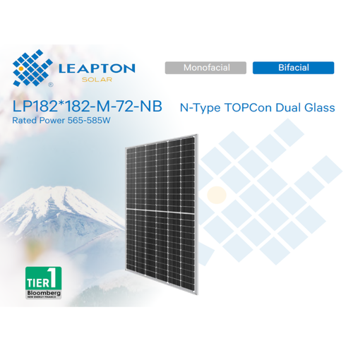 PV modul LEAPTON,580W,BF,N tip,1400mm, silver frame slika 1