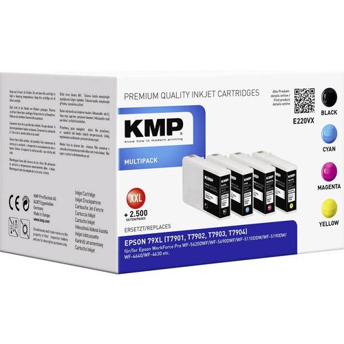 KMP kombinirano pakiranje tinte zamijenjen Epson 79XL, T7901, T7902, T7903, T7904 kompatibilan  crn, cijan, purpurno crven, žut E220VX 1628,4005 slika 1