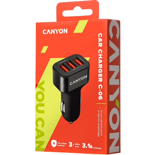 CANYON C-06 Mini 3xUSB auto adapter slika 4