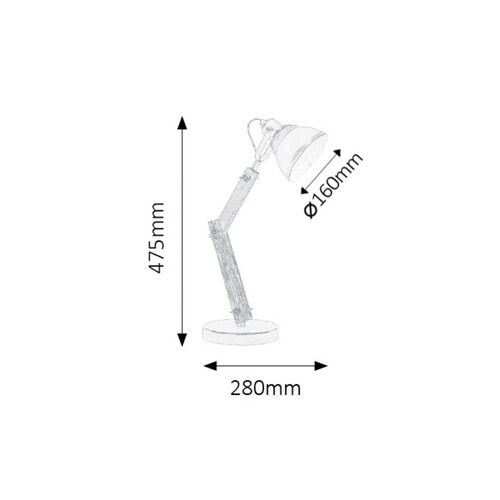 Rabalux Aksel stona lampa E14 1x15W, crna Industrijska rasveta slika 3