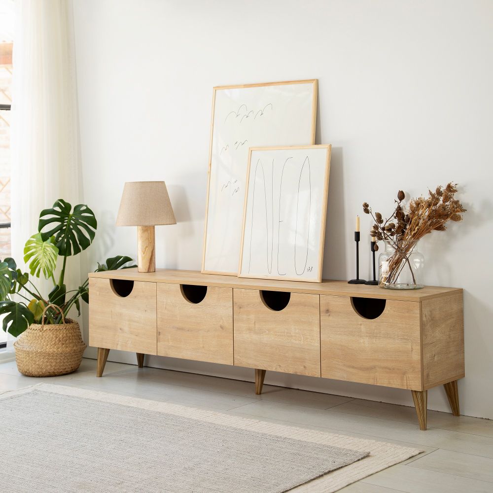 TV Stalak 'Four Seasons - Oak v2' od Hrastovine slika 2