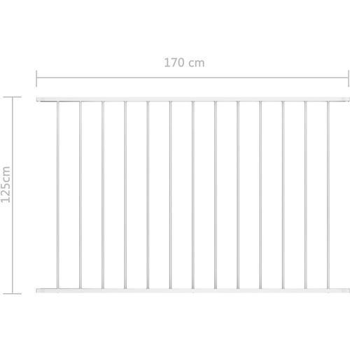 Panel za ogradu od čelika obloženog prahom 1,7 x 1,25 m bijeli slika 4