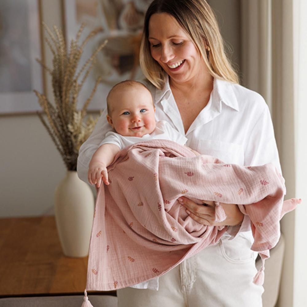 BabyOno Muslin pamučna dekica 75x100 cm, roza slika 3