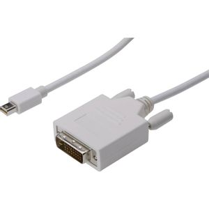 Digitus Mini-DisplayPort / DVI adapterski kabel Mini DisplayPort utikač, DVI-D 24+1-polni utikač 2.00 m bijela AK-340305-020-W mogućnost vijčanog spajanja DisplayPort kabel