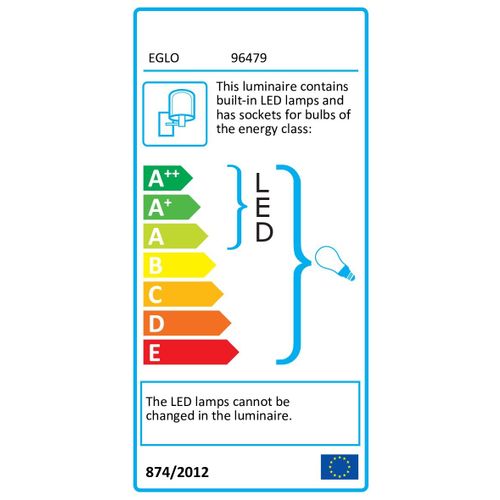 Eglo Pasteri zidna/2, e27, led 3,5w, nikl-mat, siva   slika 2