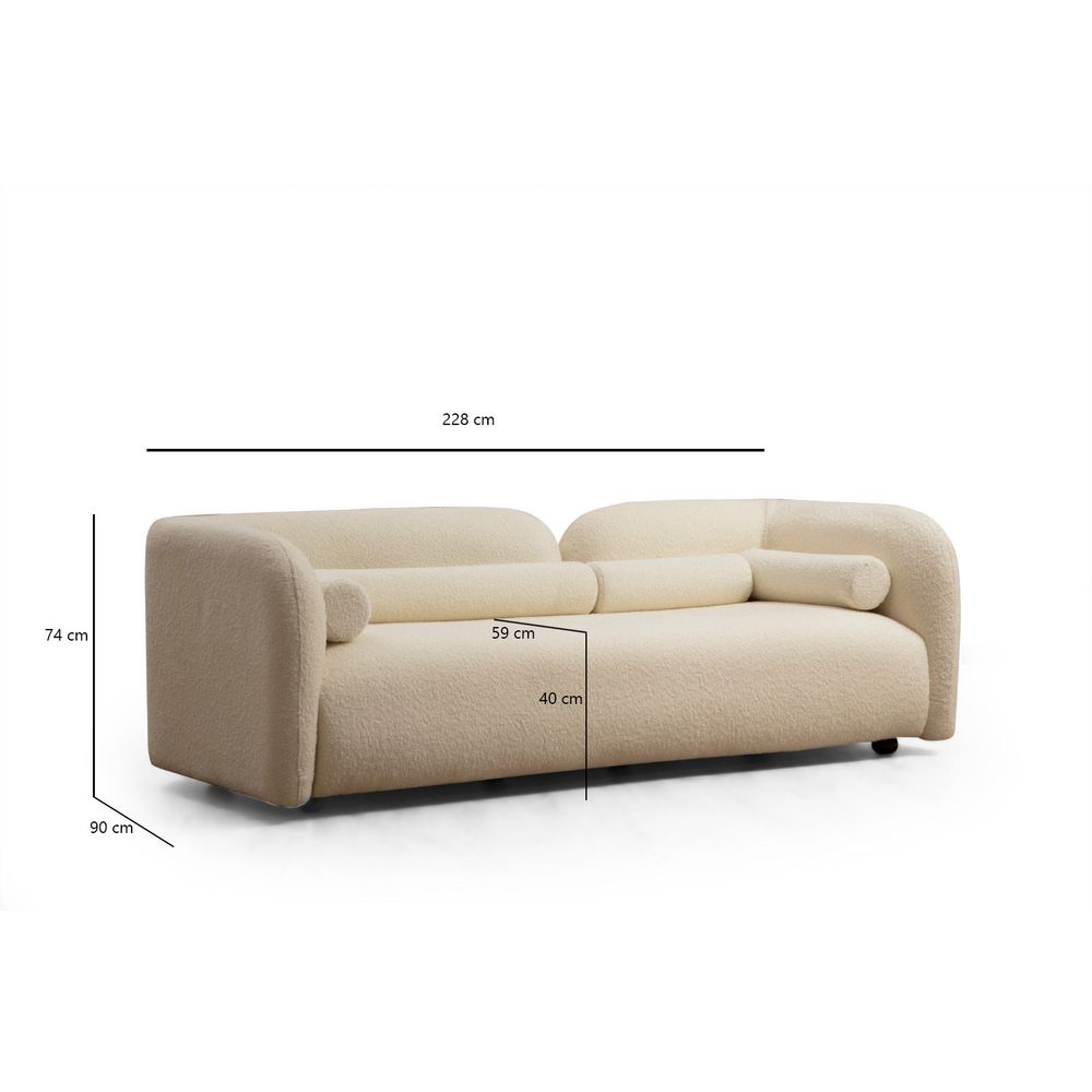 Trosjed Victoria Cream Bouclette Cream slika 6