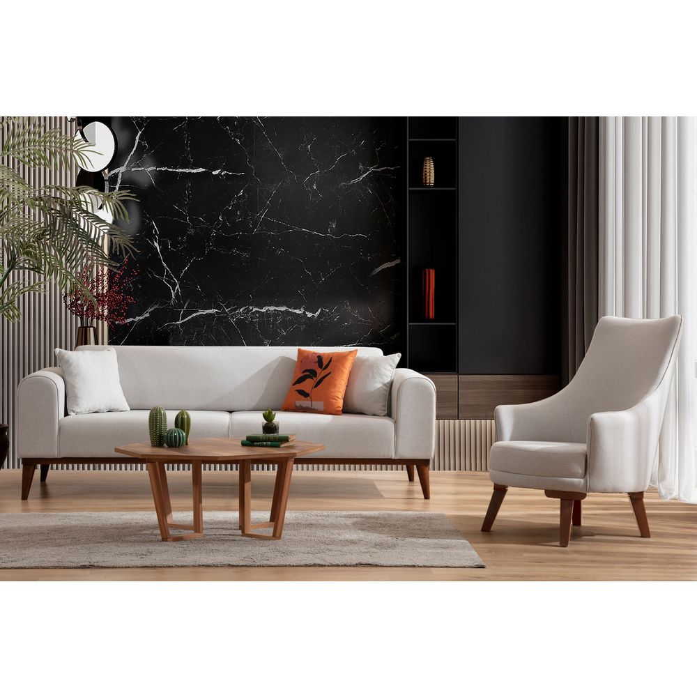 Cofi 3 Sjedala - Krem Sofa na Razvlačenje slika 2