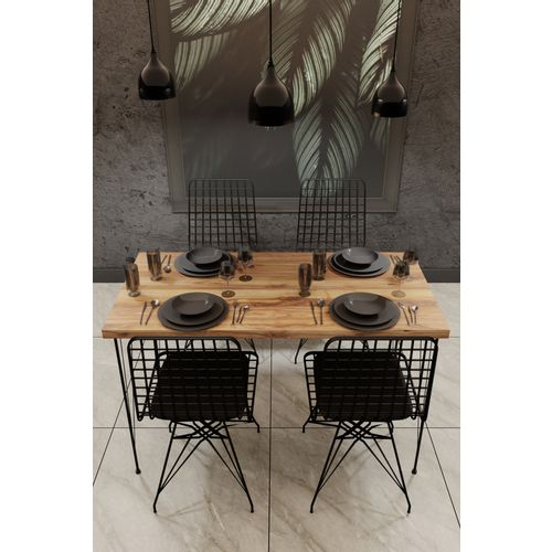 Set stola i stolica Hanah Home Nmsymk001, Hrast/Black, 5 delova slika 2