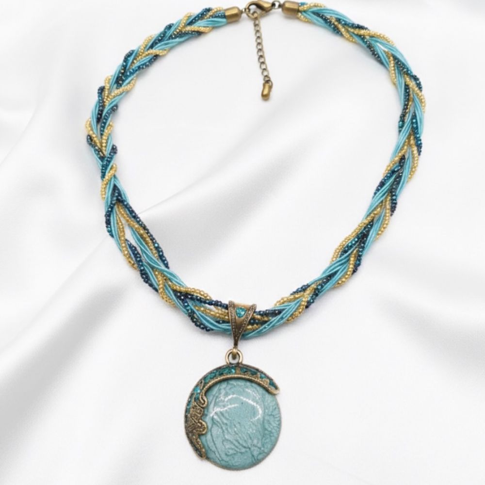 Boho ogrlica - Turquoise Sun slika 1