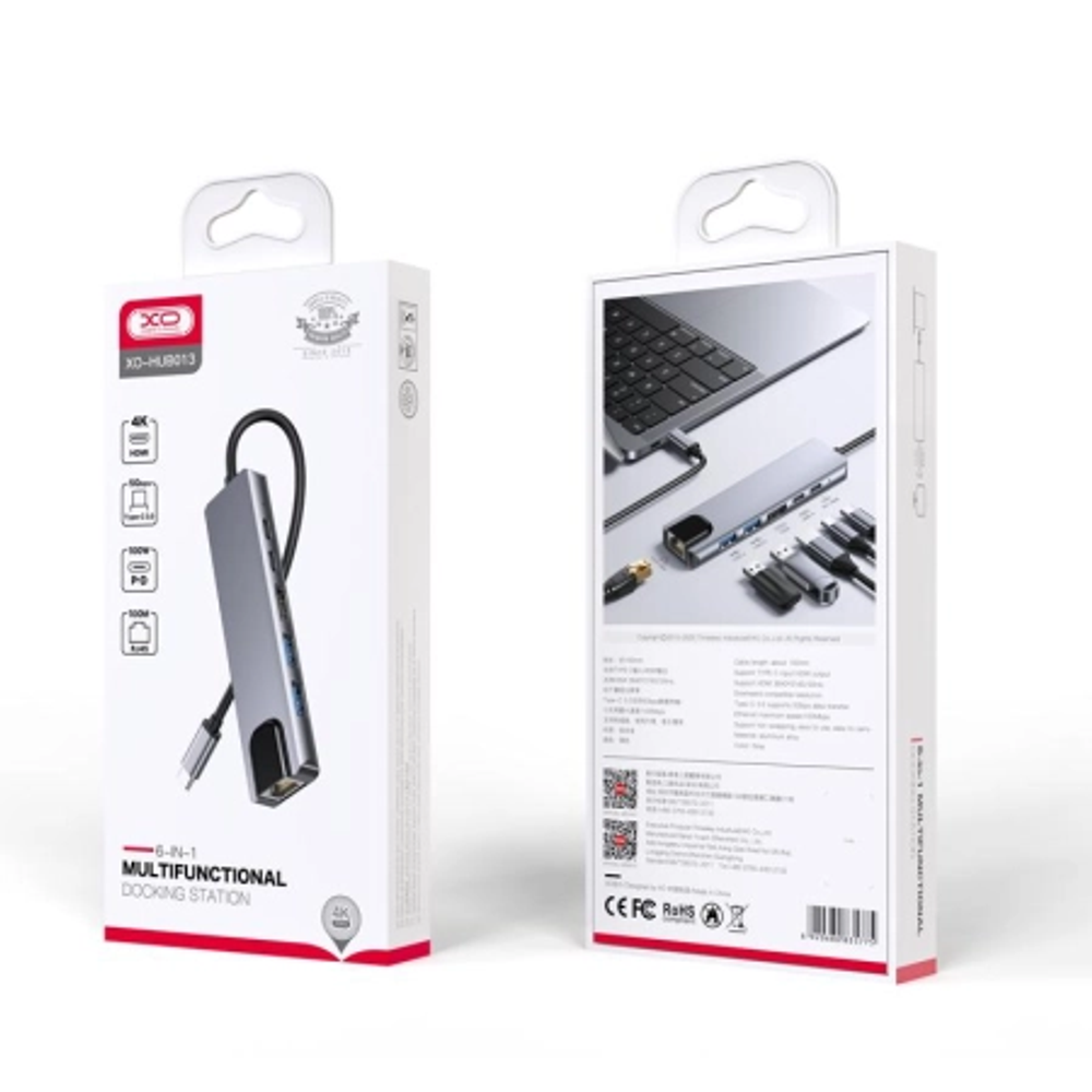 XO HUB013 USB Type-C Multi-hub 6in1 slika 2