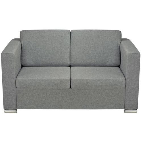 Trodijelni set sofa od tkanine svijetlosivi slika 6