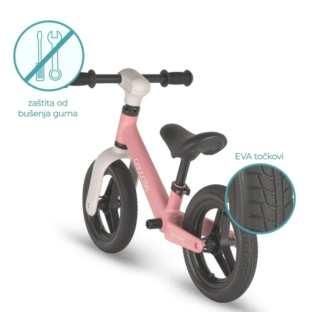 Coccolle® Balans bicikl First Way, Blush Pink slika 9