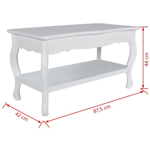 Stolić za Kavu s Dvije Razine MDF Bijeli slika 26