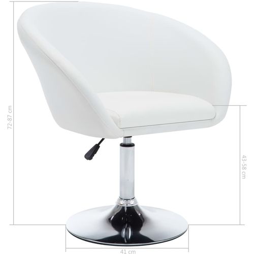 Blagovaonske stolice od umjetne kože 2 kom okretne bijele slika 7