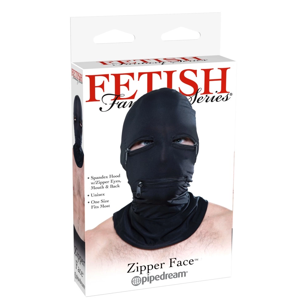 Fetish Fantasy Series FFS kapuljača s patentnim zatvaračem crna slika 1
